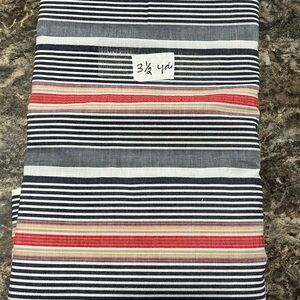 Fabric striped with Red and Black Accents cotton